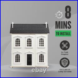 Hooga Wooden Dollhouse with Furniture Set Included, Multi-Level 3-Storey Pretend Hooga Wooden Dollhouse with Furniture Set Included, Multi-Level 3-Storey Pretend