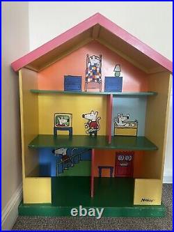 Huge Maisy Mouse Dolls House Book Case Shelf Solid Unit Colourful Wooden Classic