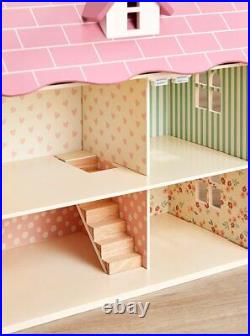 Indoor Kids Fun Play Doll House With 5 Rooms Staircase and Opening Roof UK NEW