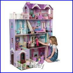 Ivy's Doll House Wooden Furniture Dollhouse Play Kit Kids Dolls Pink Xmas NEW