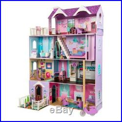 Ivy's Doll House Wooden Furniture Dollhouse Play Kit Kids Dolls Pink Xmas NEW