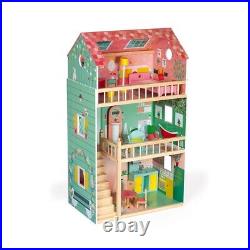 Janod Happy Day Dolls House Age 3+, Kids Gift Idea, Wooden Toy