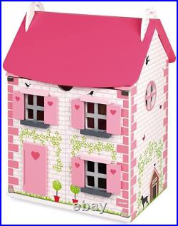Janod Mademoiselle Doll'S House 3-Level Classic Wooden Dollhouse with Furnitur