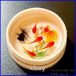Japanese Doll House Décor? Goldfish swimming in a wooden tub? Miniature Ornament