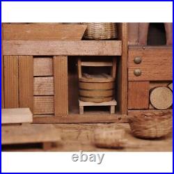 Japanese Miniature Kitchen Utensils Vintage Foldable Doll House 25.4x12 Taisho