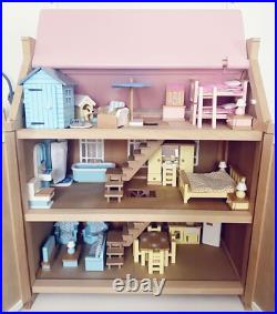 John Lewis Leckford Wooden Doll's House with Furniture and Dolls