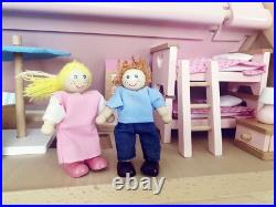 John Lewis Leckford Wooden Doll's House with Furniture and Dolls