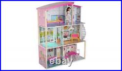 Jupiter Workshops Modern 3 Story Wooden Dolls House With 13 Separate Accessories