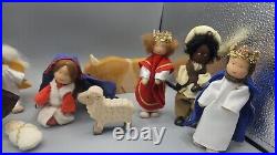 Kathe Kruse Christmas Nativity, 9 Handmade Dolls & 4 Wooden Animals