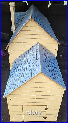 Keystone Doll House Large Blue 6 Rooms Wooden amazing condition Vintage 1940s