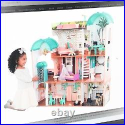 KidKraft 65986 Camila wood Dollhouse with furniture accessories, playset with three
