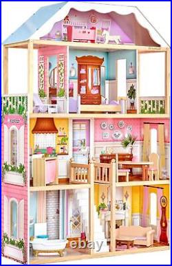 KidKraft Charlotte Wooden Dolls House with Classic Style Furniture and Accessor