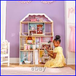 KidKraft Charlotte Wooden Dolls House with Classic Style Furniture and Accessor