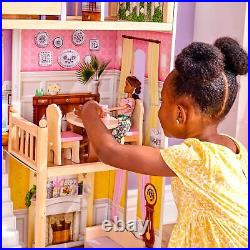 KidKraft Charlotte Wooden Dolls House with Classic Style Furniture and Accessor