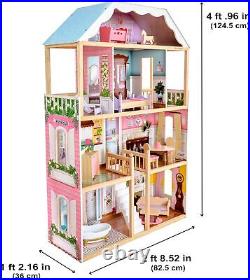 KidKraft Charlotte Wooden Dolls House with Classic Style Furniture and Accessor