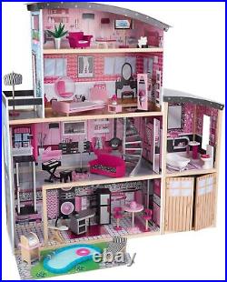 KidKraft Sparkle Mansion Wooden Dolls House with Furniture and Accessories Incl