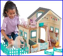 KidKraft Sweet Meadow Horse Stable Wooden Dolls House with Furniture 63564