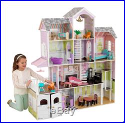 KidKraft Wooden Grand Estate Dollhouse +26 Pcs Furniture Fits Barbie Dolls