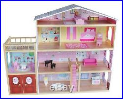 Kiddi Style Huge Modern Villa Dolls House Wooden & Furniture Fits Barbie