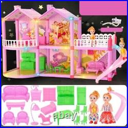 Kiddi Style Kids Girls Tall Town Wooden Doll House & Furniture Fits Barbie