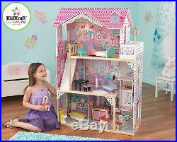 Kidkraft Annabelle Dollhouse, Large Wooden Doll House with Lift fits barbie doll