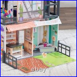 Kidkraft Bianca City Life 26 Piece Wooden Dollhouse with EZ Kraft Assembly
