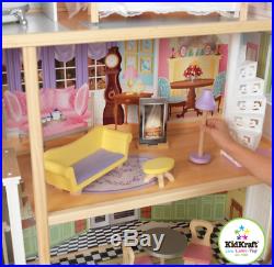 Kidkraft Girl Wooden Mansion Doll House Play Role Fits Barbie Dolls 30cm Tall 3