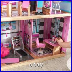 Kidkraft Shimmer Dollhouse Large Girls Wooden Dolls House Fits Barbie Dolls