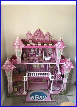 Kidkraft Wooden Dolls House Far Far Away Pink Princess Castle