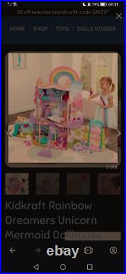 Kidkraft Wooden, Solid Rainbow Dreamers Unicorn Mermaid Dollhouse