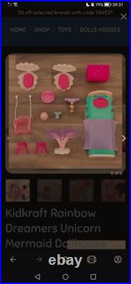 Kidkraft Wooden, Solid Rainbow Dreamers Unicorn Mermaid Dollhouse