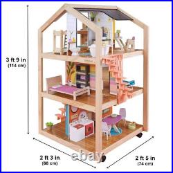 Kidkraft so Stylish Tall Mansion Dollhouse Boho Naturals Wooden Play Doll House Kidkraft so Stylish Tall Mansion Dollhouse Boho Naturals Wooden Play Doll House