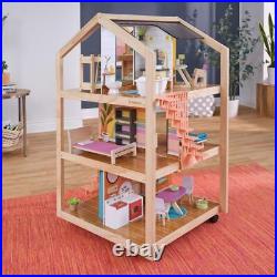 Kidkraft so Stylish Tall Mansion Dollhouse Boho Naturals Wooden Play Doll House Kidkraft so Stylish Tall Mansion Dollhouse Boho Naturals Wooden Play Doll House