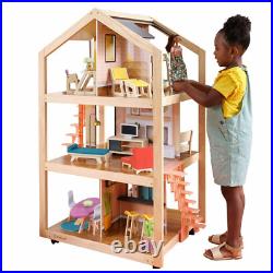 Kidkraft so Stylish Tall Mansion Dollhouse Boho Naturals Wooden Play Doll House Kidkraft so Stylish Tall Mansion Dollhouse Boho Naturals Wooden Play Doll House