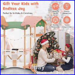 Kids DIY Wooden Pretend Dollhouse 7 Room 33PCS Realistic Furniture Accessories Kids DIY Wooden Pretend Dollhouse 7 Room 33PCS Realistic Furniture Accessories
