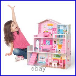 Kids Girls Doll Houses Wooden Playground Indoor Outdoor Playset Playhouse