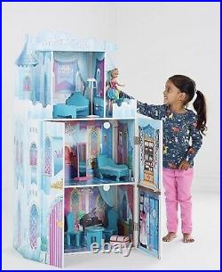 Kids Girls Wooden Princess Dolls House Castle Furniture Accessories Included