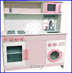Kids Pink Wooden Kitchen Dolls House