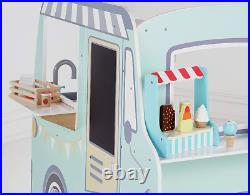 Kids Play Boys Girls Wooden Toy Set Food Truck Van Perfect Xmas Gift NEW