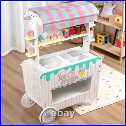 Kids Pretend Play Snack Stall Toy, Children Doll House Ice Cream Stand Cart Toy Kids Pretend Play Snack Stall Toy, Children Doll House Ice Cream Stand Cart Toy