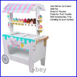 Kids Pretend Play Snack Stall Toy, Children Doll House Ice Cream Stand Cart Toy Kids Pretend Play Snack Stall Toy, Children Doll House Ice Cream Stand Cart Toy