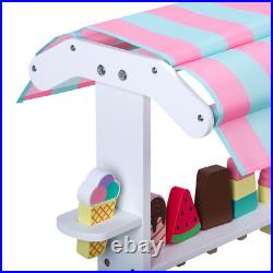 Kids Pretend Play Snack Stall Toy, Children Doll House Ice Cream Stand Cart Toy Kids Pretend Play Snack Stall Toy, Children Doll House Ice Cream Stand Cart Toy