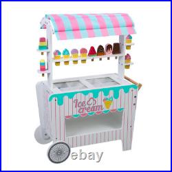 Kids Pretend Play Snack Stall Toy, Children Doll House Ice Cream Stand Cart Toy Kids Pretend Play Snack Stall Toy, Children Doll House Ice Cream Stand Cart Toy