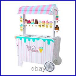 Kids Pretend Play Snack Stall Toy, Children Doll House Ice Cream Stand Cart Toy Kids Pretend Play Snack Stall Toy, Children Doll House Ice Cream Stand Cart Toy
