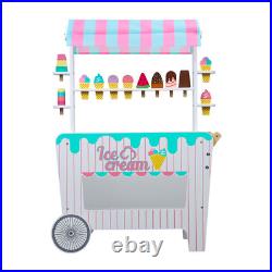 Kids Pretend Play Snack Stall Toy, Children Doll House Ice Cream Stand Cart Toy Kids Pretend Play Snack Stall Toy, Children Doll House Ice Cream Stand Cart Toy