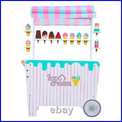Kids Pretend Play Snack Stall Toy, Children Doll House Ice Cream Stand Cart Toy Kids Pretend Play Snack Stall Toy, Children Doll House Ice Cream Stand Cart Toy