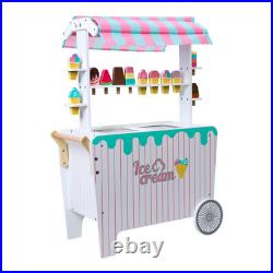 Kids Pretend Play Snack Stall Toy, Children Doll House Ice Cream Stand Cart Toy Kids Pretend Play Snack Stall Toy, Children Doll House Ice Cream Stand Cart Toy