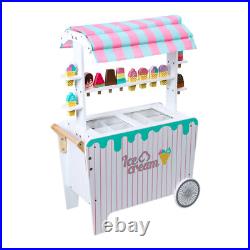 Kids Pretend Play Snack Stall Toy, Children Doll House Ice Cream Stand Cart Toy Kids Pretend Play Snack Stall Toy, Children Doll House Ice Cream Stand Cart Toy