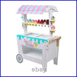 Kids Pretend Play Snack Stall Toy, Children Doll House Ice Cream Stand Cart Toy Kids Pretend Play Snack Stall Toy, Children Doll House Ice Cream Stand Cart Toy