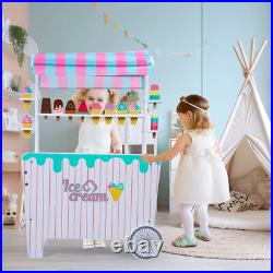 Kids Pretend Play Snack Stall Toy, Children Doll House Ice Cream Stand Cart Toy Kids Pretend Play Snack Stall Toy, Children Doll House Ice Cream Stand Cart Toy